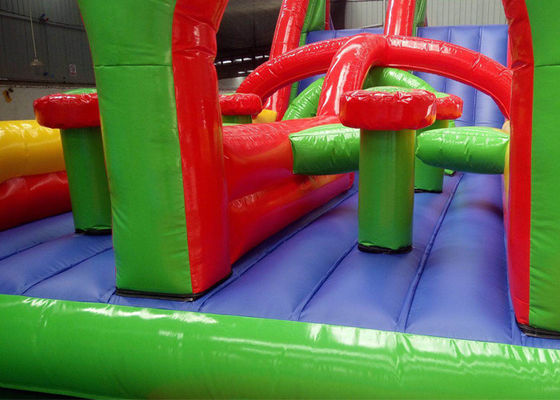 Colorful Giant Inflatable Obstacle Course Bouncer For Sport Filed